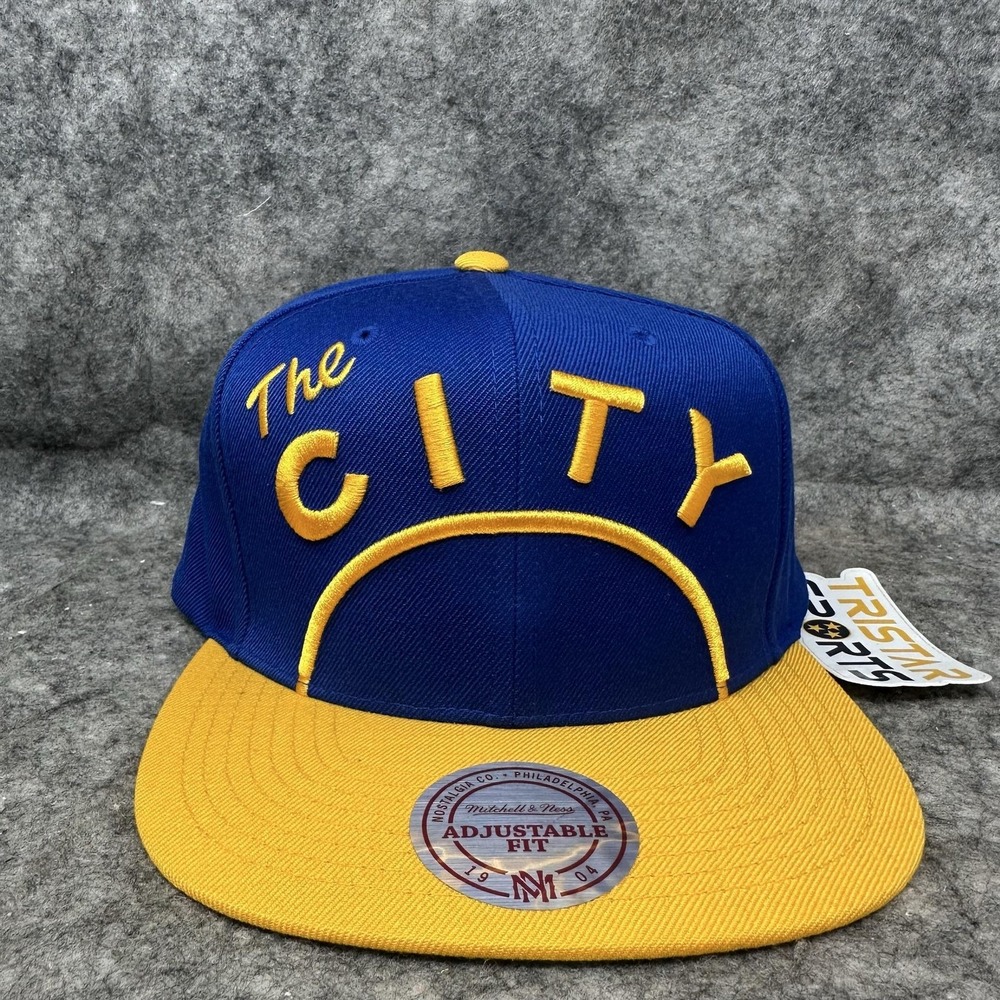 Golden State Warriors Hat Cap Snapback Mens One Size Blue NBA Mitchell & Ness